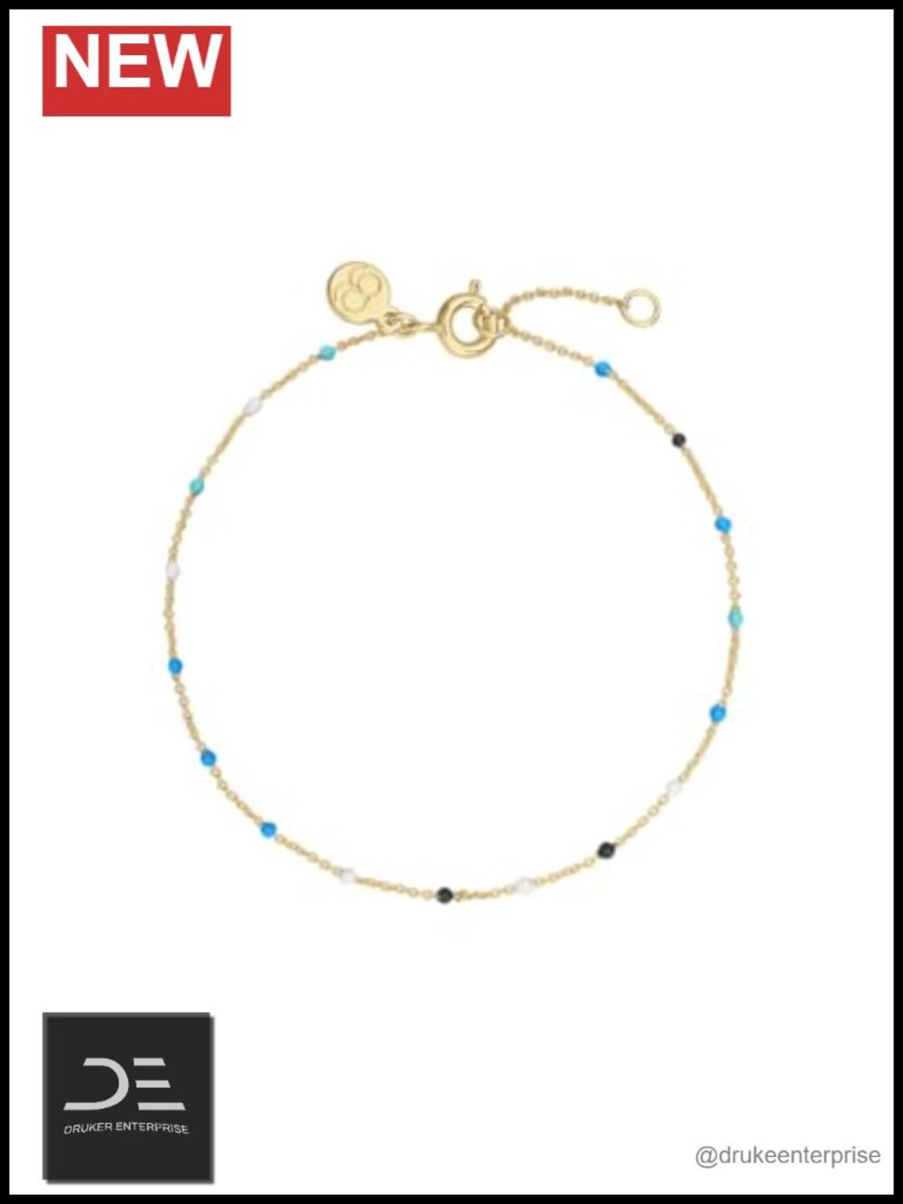 Capri Bracelet 18k Gold Plated Enamel Beads Stackable Strand Bracelet